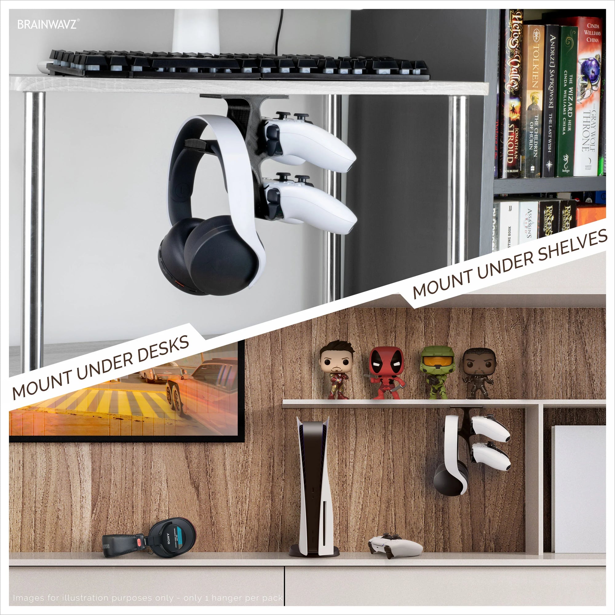 THE TREO - UNDER DESK DUAL HANGER